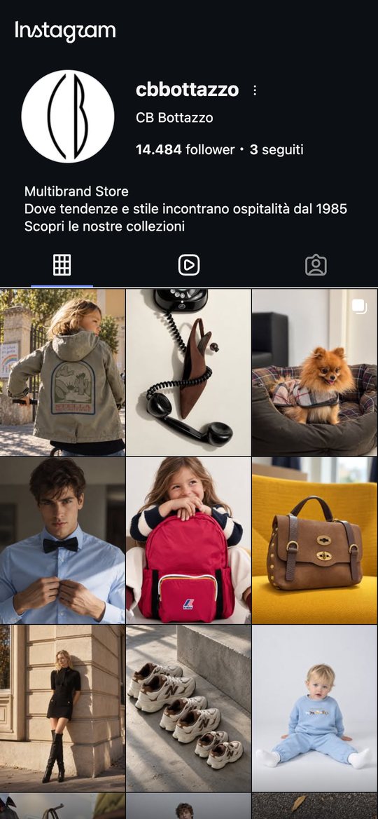 Il profilo Instagram di @cbbottazzo oggi