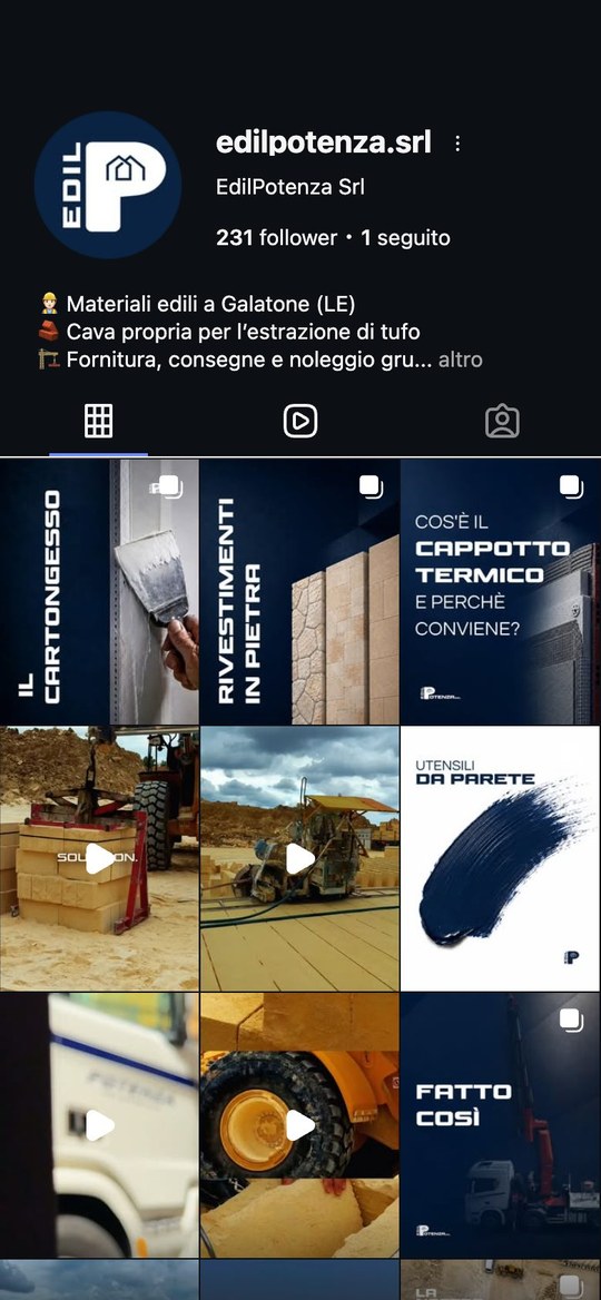 Il profilo Instagram di @edilpotenza.srl oggi