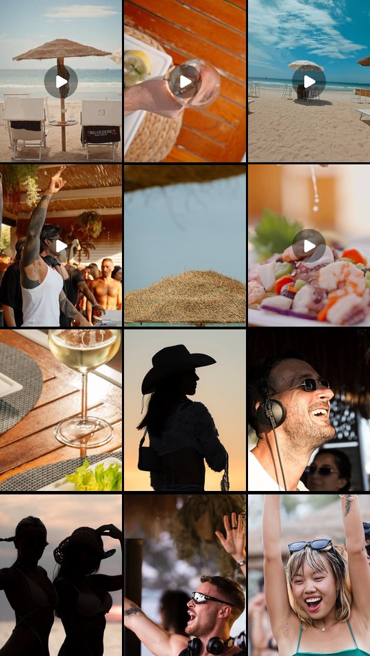 Il feed Instagram di @belvederelido prima di Teamoon