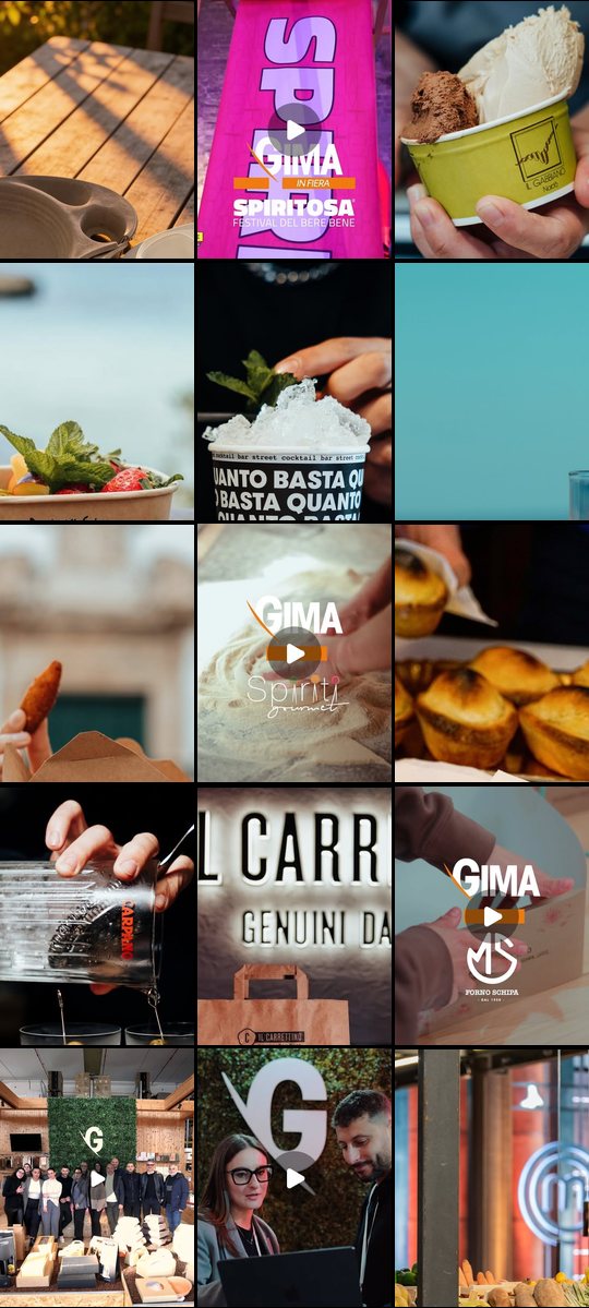Il feed Instagram di @gimapackaging prima di Teamoon