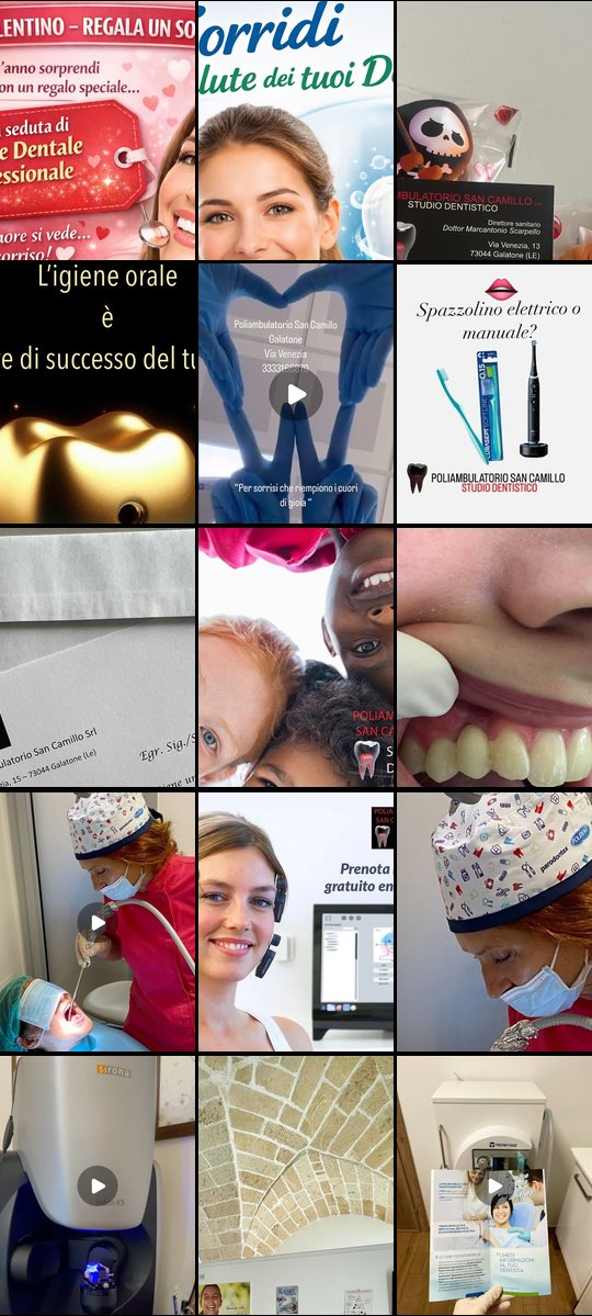 Il feed Instagram di @sancamillost.dentistico prima di Teamoon